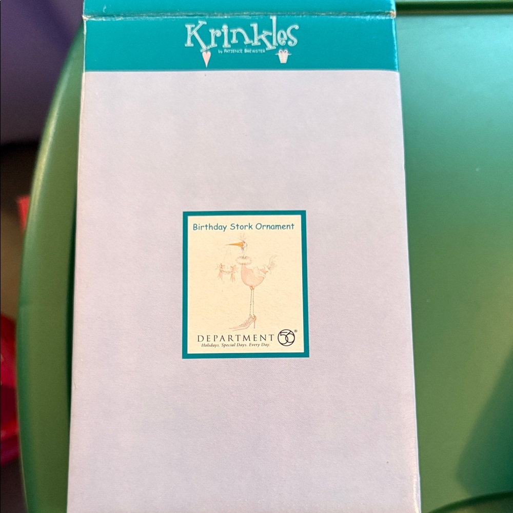 Department 56 Krinkles Stork Ornament - Blue and White